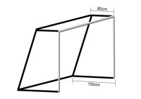 Fu&szlig;balltornetz 7,50 x 2,50 m wei&szlig; 4 mm stark oben 80 cm unten 150 cm tief