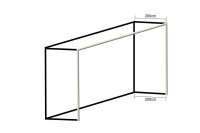 Fu&szlig;balltornetz 7,50 x 2,50 m blau/wei&szlig; 4 mm stark oben 200 cm unten 200 cm tief