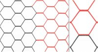 Fu&szlig;balltornetz 7,50 x 2,50 m schwarz/rot 3,5 mm stark mit wabenf&ouml;rmigen Maschen oben 200 cm unten 200 cm tief