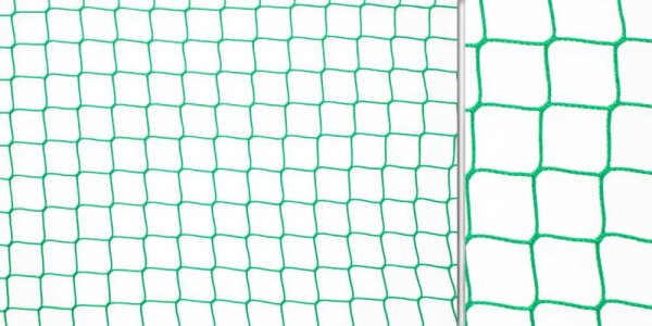 Fußballtornetz 7,50 x 2,50 m grün 4 mm stark Maschenweite 60 mm oben 80 cm unten 200 cm tief