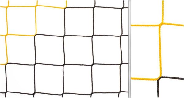 Fußballtornetz 5,15  x 2,05 m schwarz/gelb 4 mm stark oben 100 cm unten 100 cm tief