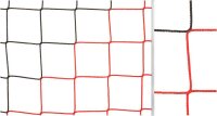 Fu&szlig;balltornetz 5,15  x 2,05 m schwarz/rot 4 mm stark oben 80 cm unten 150 cm tief