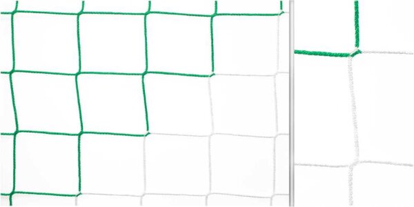 Fußballtornetz 3,10 x 2,10 m grün/weiß 4 mm stark oben 80 cm unten 100 cm tief