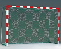 Handballtornetze 3,10 x 2,10 m oben 80 cm unten 100 cm tief mit wabenf&ouml;rmigen Maschen
