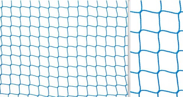 Fußballtornetz Mini 1,30 x 0,90 m blau 2,3 mm stark Maschenweite 45 mm oben und unten 70 cm tief