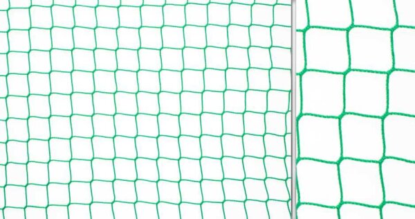 Mini-Hockey-Tornetz 0,90 m breit 0,60 m hoch grün 2,3 mm stark oben spitz unten 70 cm tief